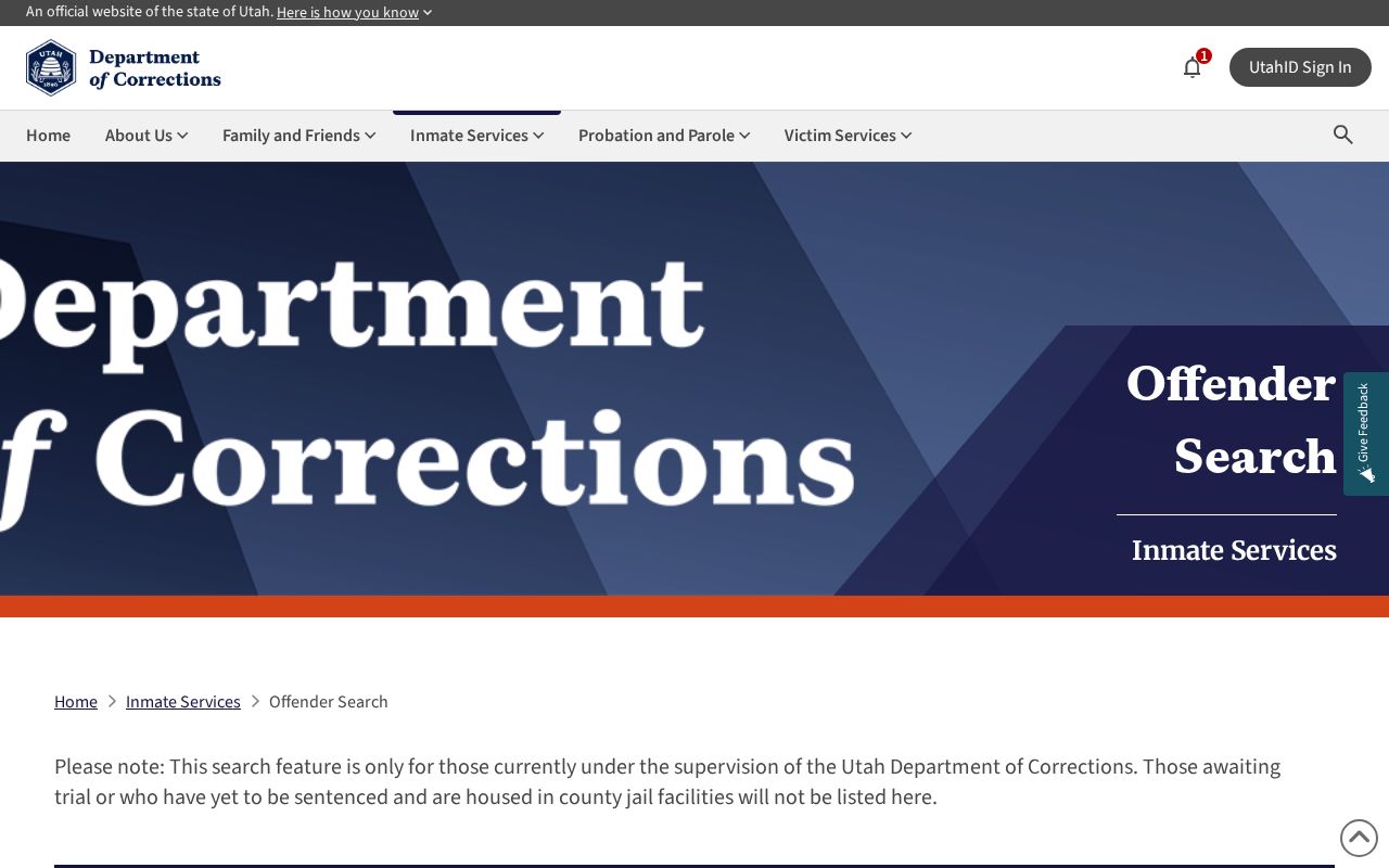 UDC offender search for Iron County released inmates