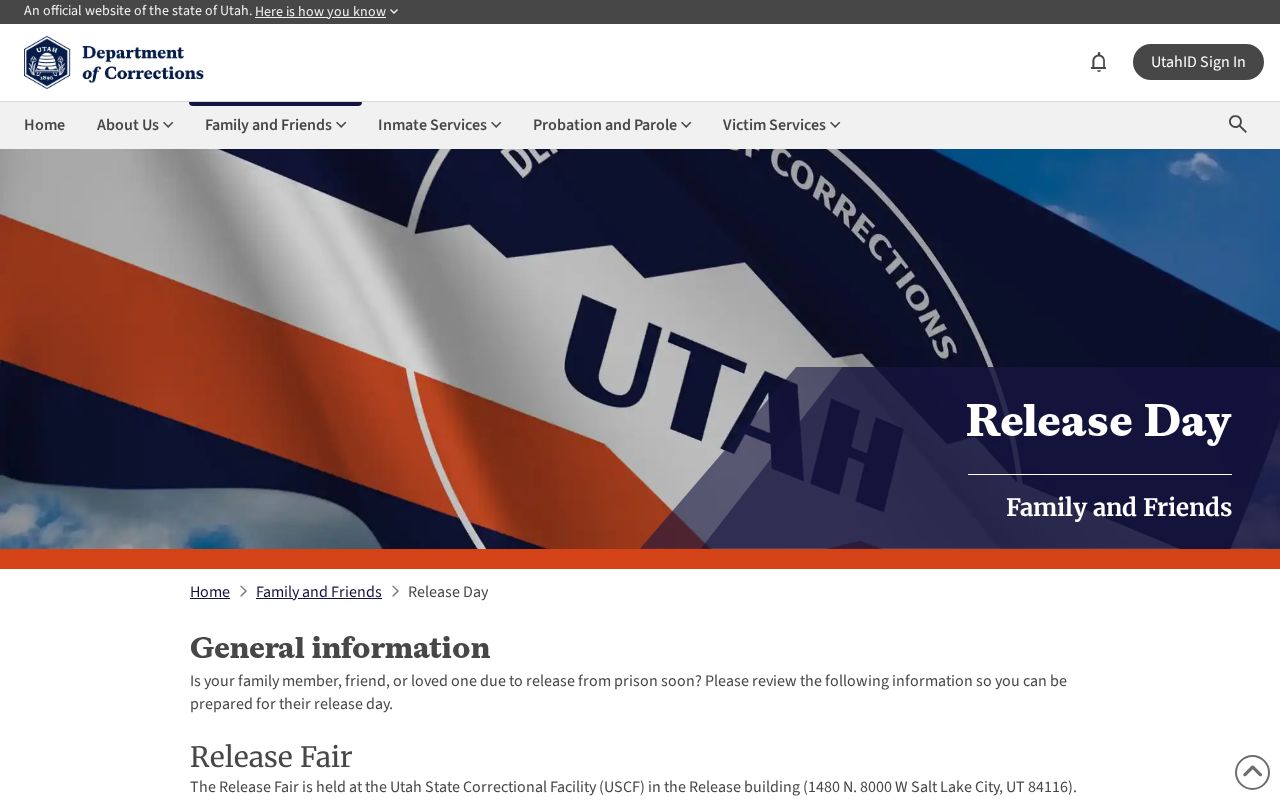 Utah State Correctional Facility release day process for Iron County cases